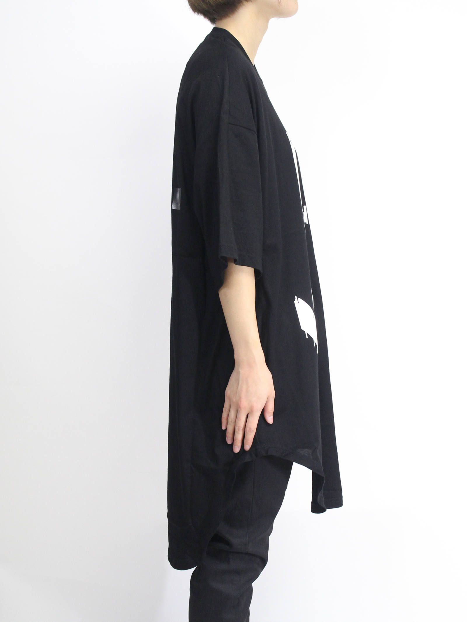 家紋Tシャツ - KAMON ROUND T-SHIRT - BLACK×WHITE