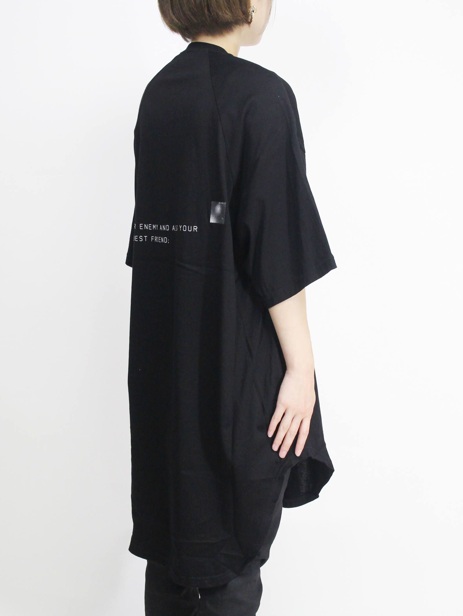 家紋Tシャツ - KAMON ROUND T-SHIRT - BLACK×WHITE