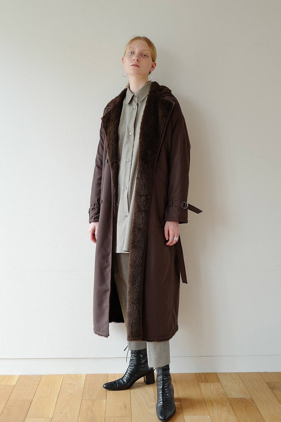 REVERSIBLE MILITARY LONG COAT クラネ CLANE色カーキ