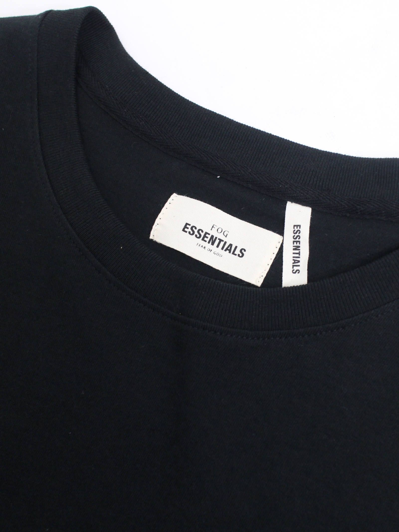 ESSENTIALS ロゴプリント長袖 プリントTシャツ - BLACK