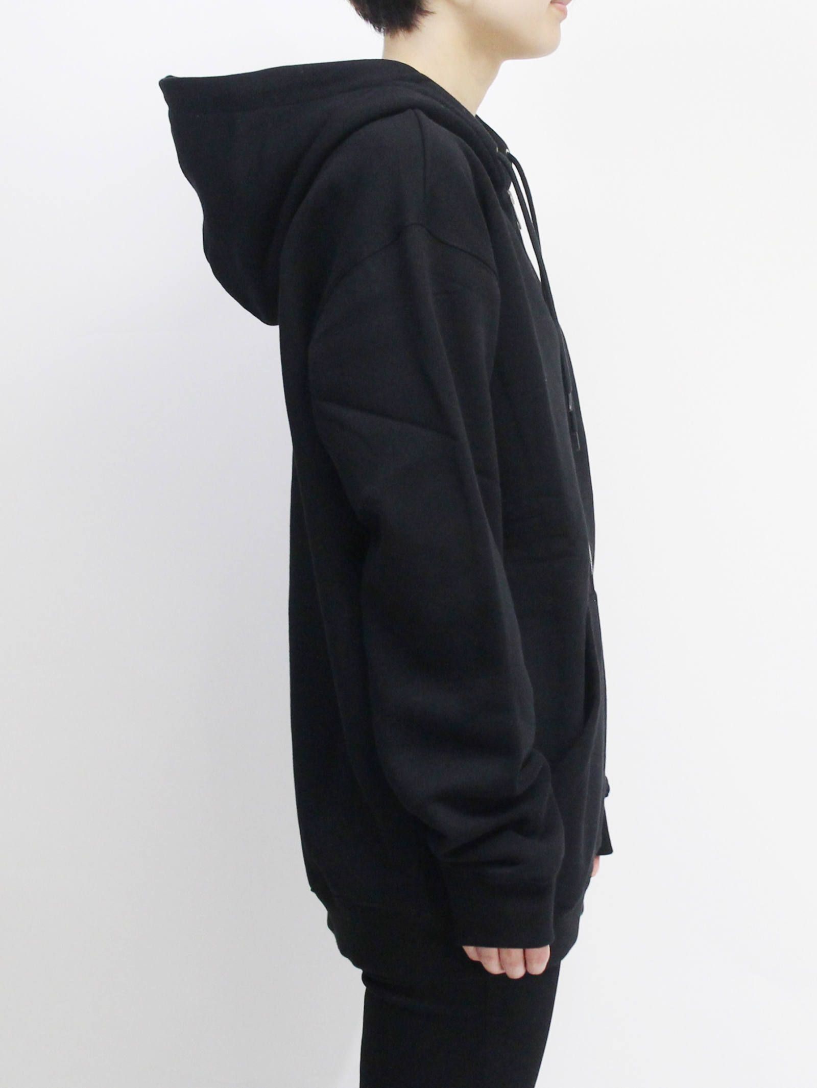 ジップアップフーディ - M.SWEAT - BLACK