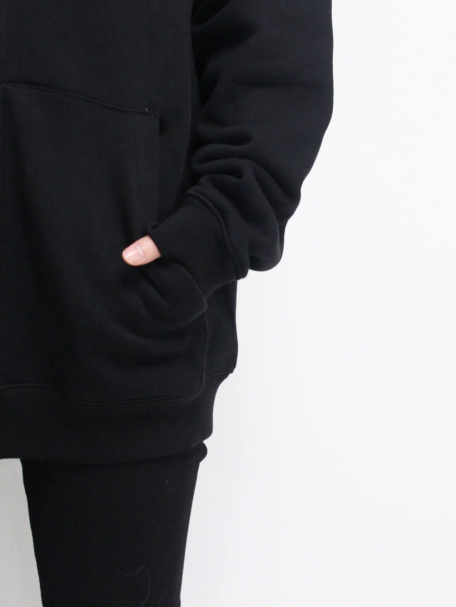 ジップアップフーディ - M.SWEAT - BLACK