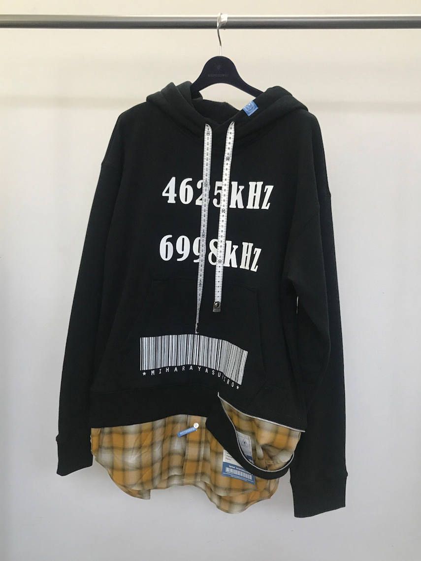 【先行予約】shirt layer zip slit hoodie	 - A04HD591 - BLACK