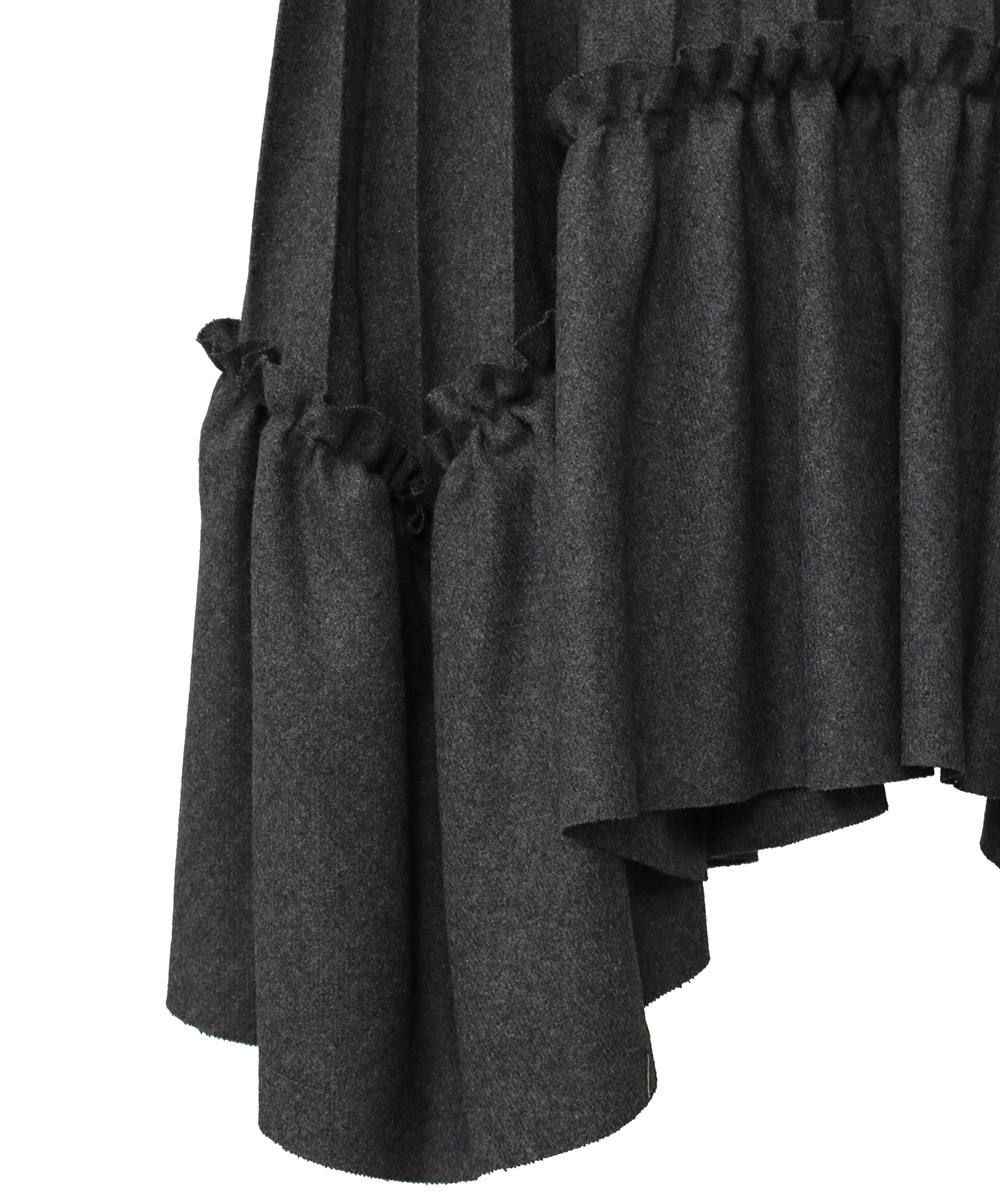 CLANE - フリルプリーツボリュームスカート - FRILL PLEAT VOLUME SKIRT - GREY | ADDICT WEB SHOP