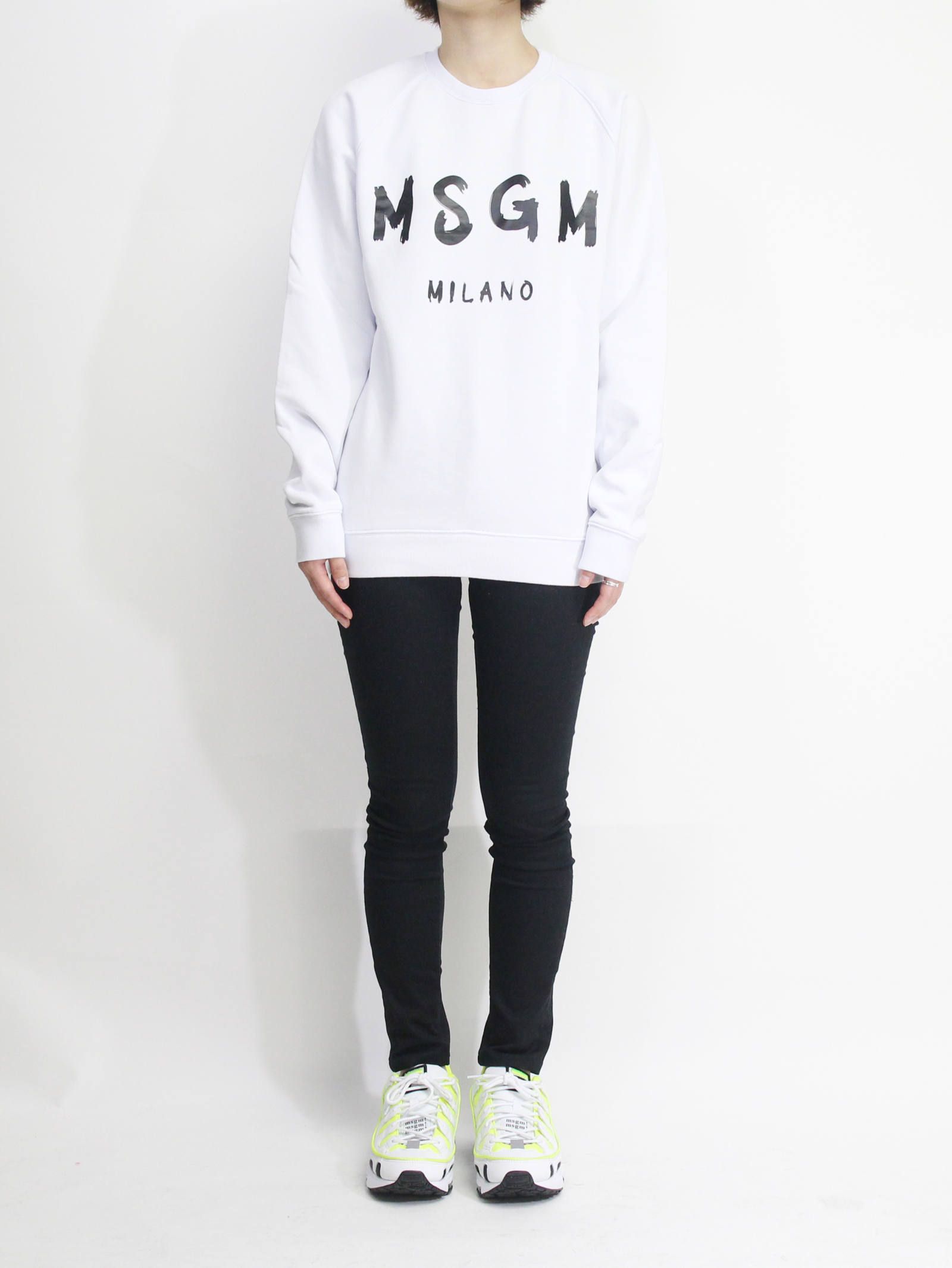 ロゴスウェット - MSGM MENS LOGO SWEAT - WHITE