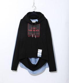 diskunion コラボ ダブルフロントフーディ - double front hoodie - black