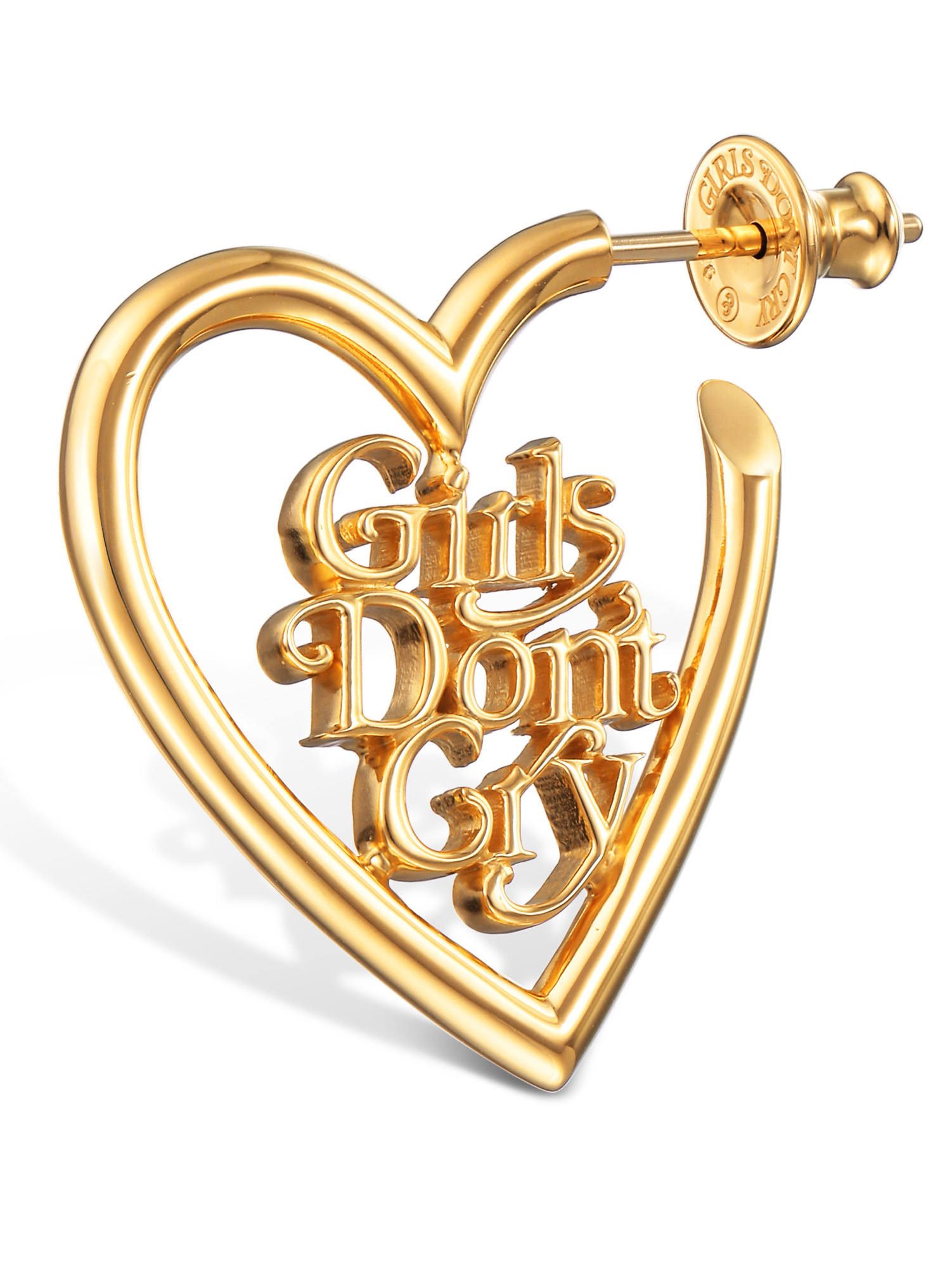【片耳用】GIRLS DON’T CRY - コラボハートピアス - GDC002 - GOLD - Yellow