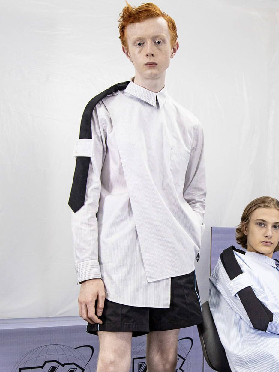 クロスオーバーロングスリーブオフィサー - CROSSOVER LONG SLEEVE OFFICER SHIRTS - GREY