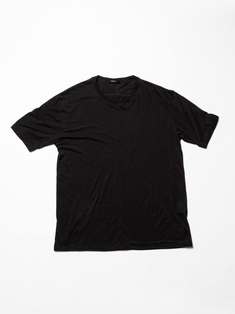 コットンカシミヤ 半袖後身頃 ラインTシャツ