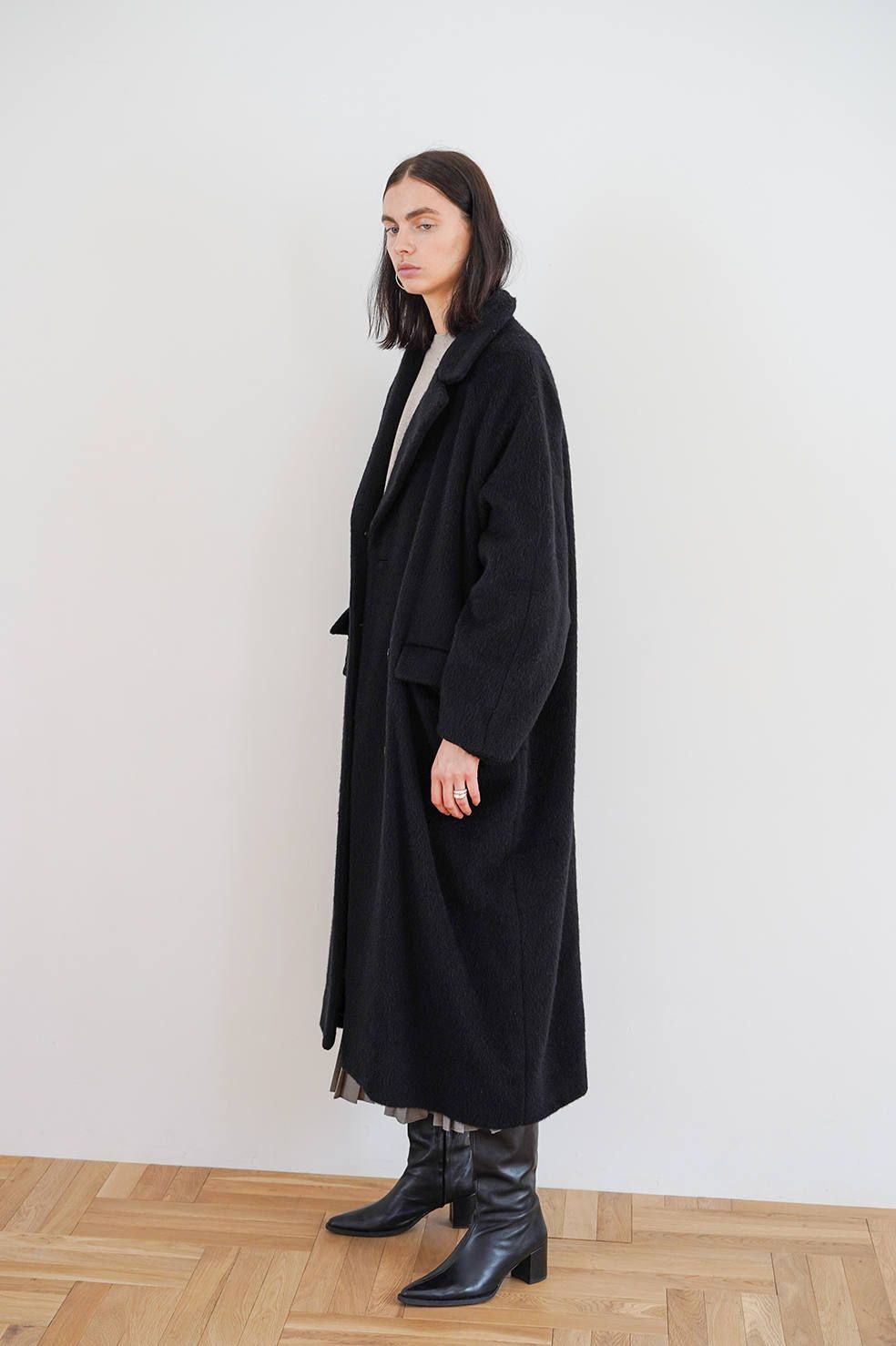 CLANE - ダブルウールロングコート - DOUBLE WOOL LONG COAT BLACK