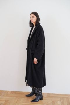 ダブルウールロングコート - DOUBLE WOOL LONG COAT BLACK