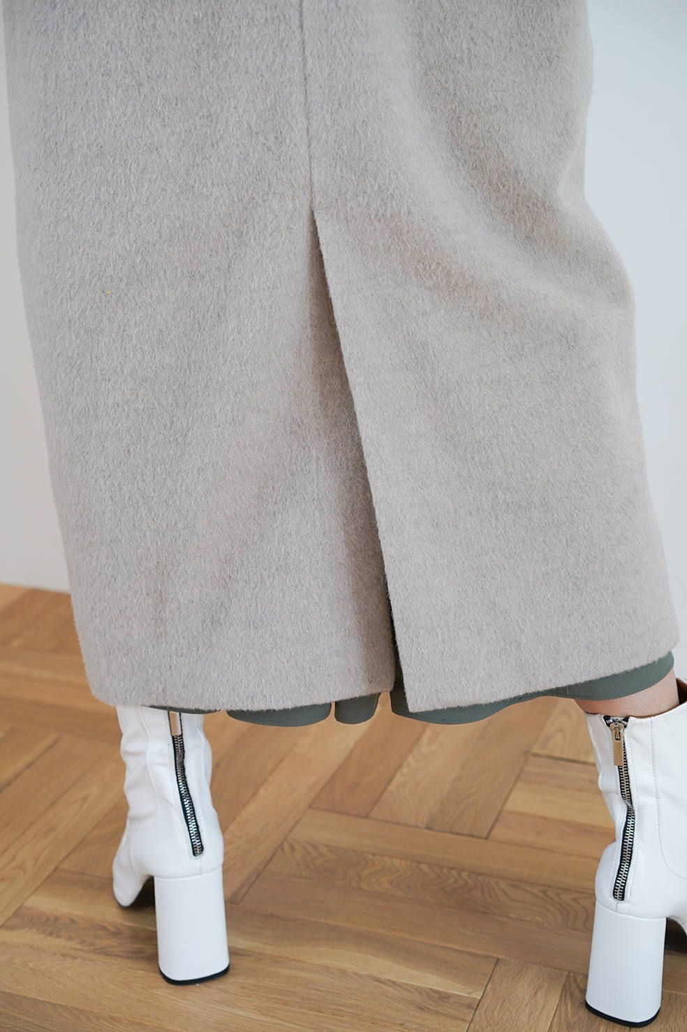 ダブルウールロングコート - DOUBLE WOOL LONG COAT IVORY