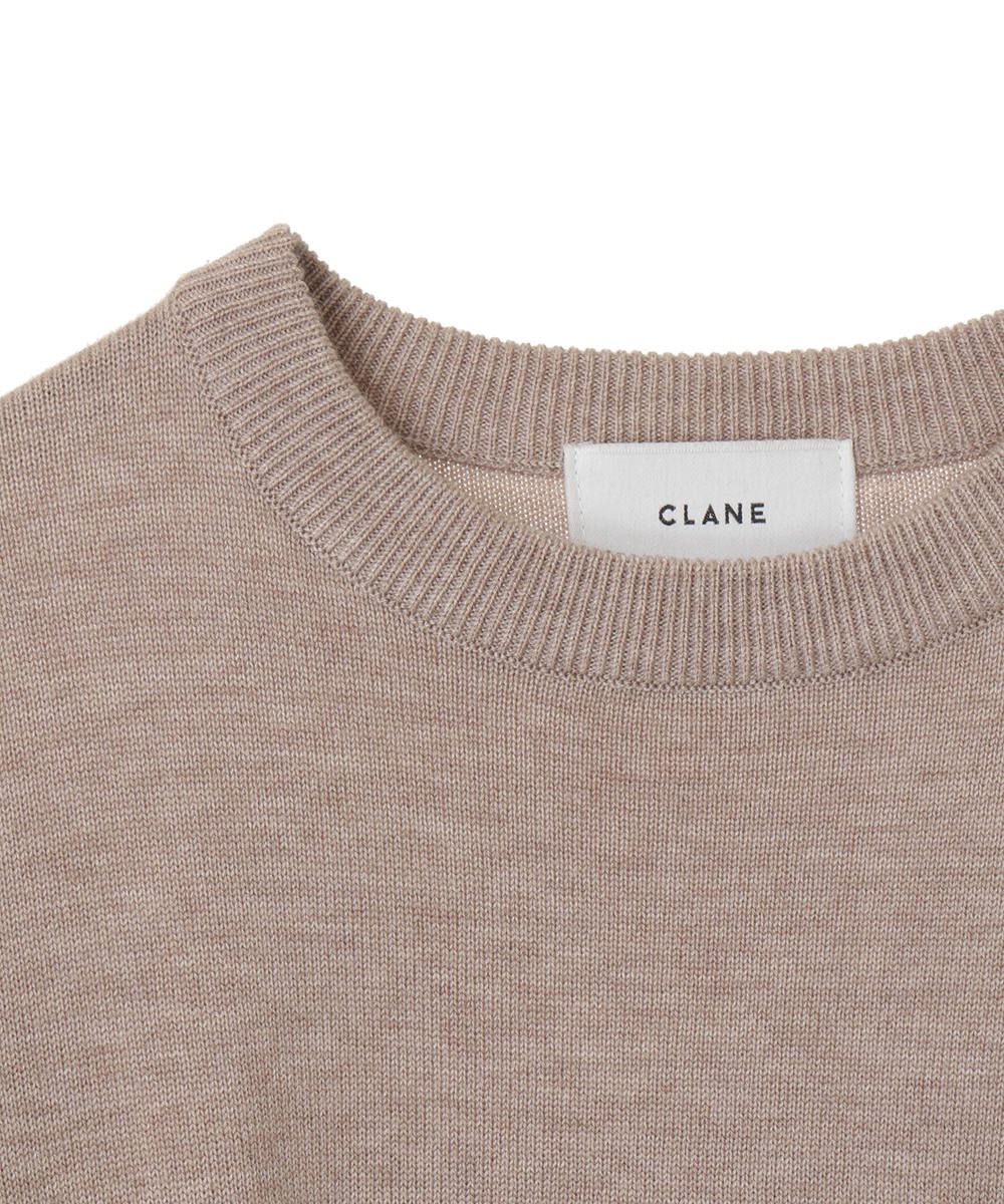 CLANE - バックフリルニットトップス - BACK FRILL KNIT TOPS - BEIGE