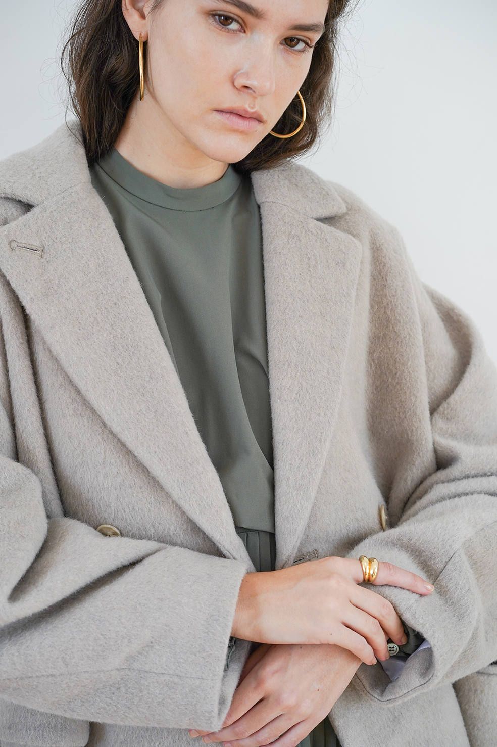 ダブルウールロングコート - DOUBLE WOOL LONG COAT IVORY - IVORY - 1 (S)