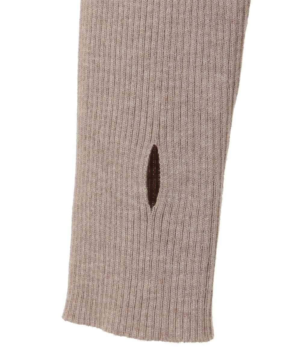 タートルリブニットトップス - TURTLE RIB KNIT TOPS BEIGE