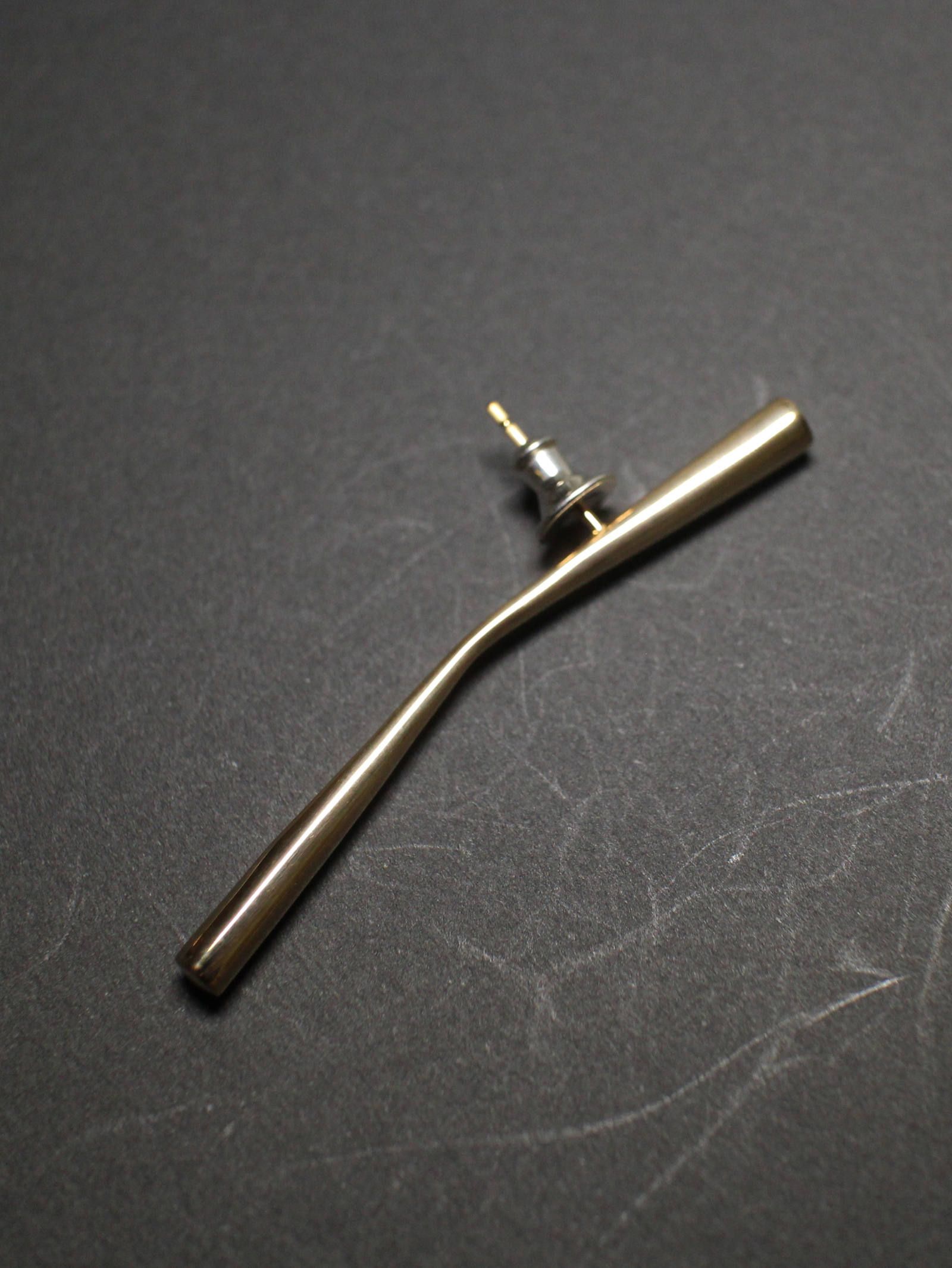 【両耳用】 バトンピアス / サイズL - P107 - GOLD