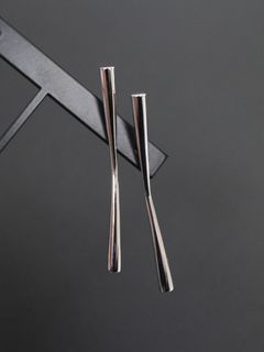 【両耳用】 バトンピアス / サイズL - P107 - SILVER