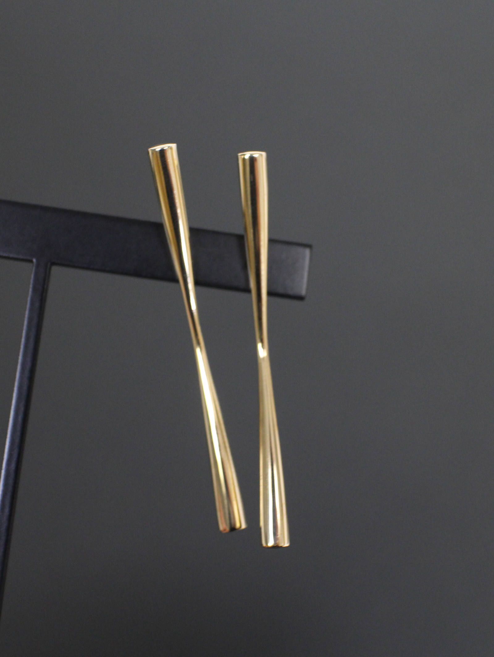 【両耳用】 バトンピアス / サイズL - P107 - GOLD