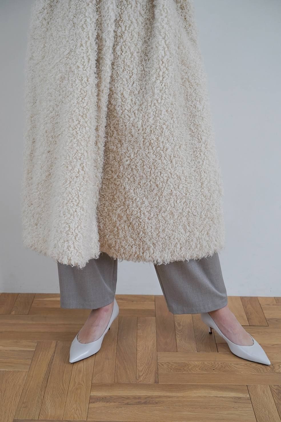 CLANE - カールファーコート - CURL LICO FUR COAT - IVORY | ADDICT