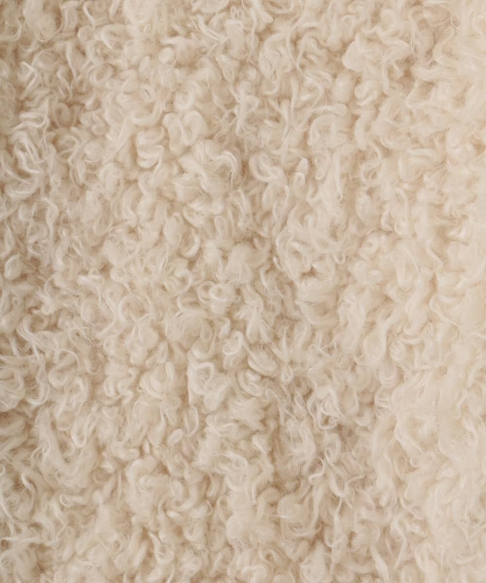 カールファーコート -  CURL LICO FUR COAT - IVORY