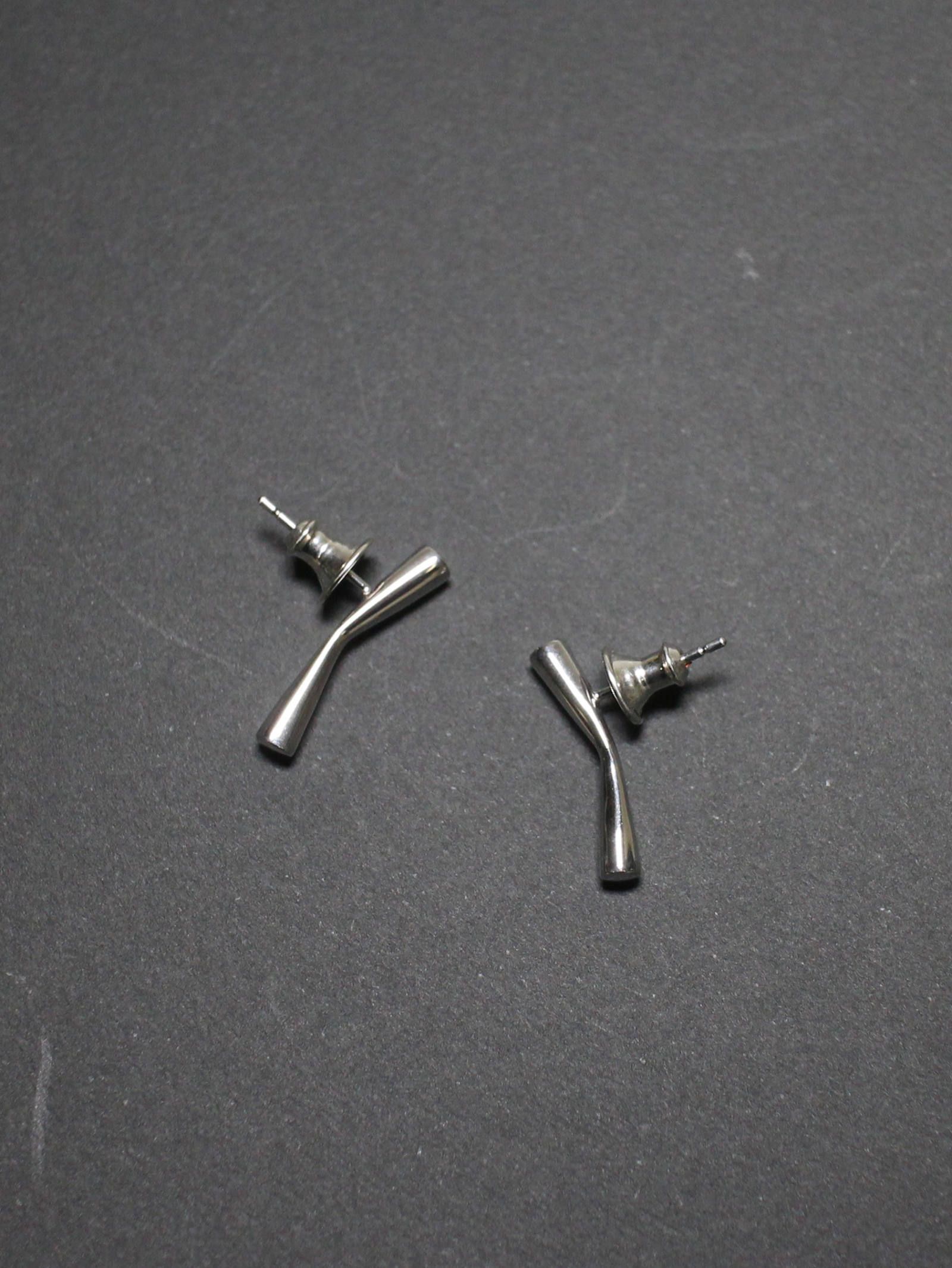 【両耳用】 バトンピアス / サイズS - P107 - SILVER