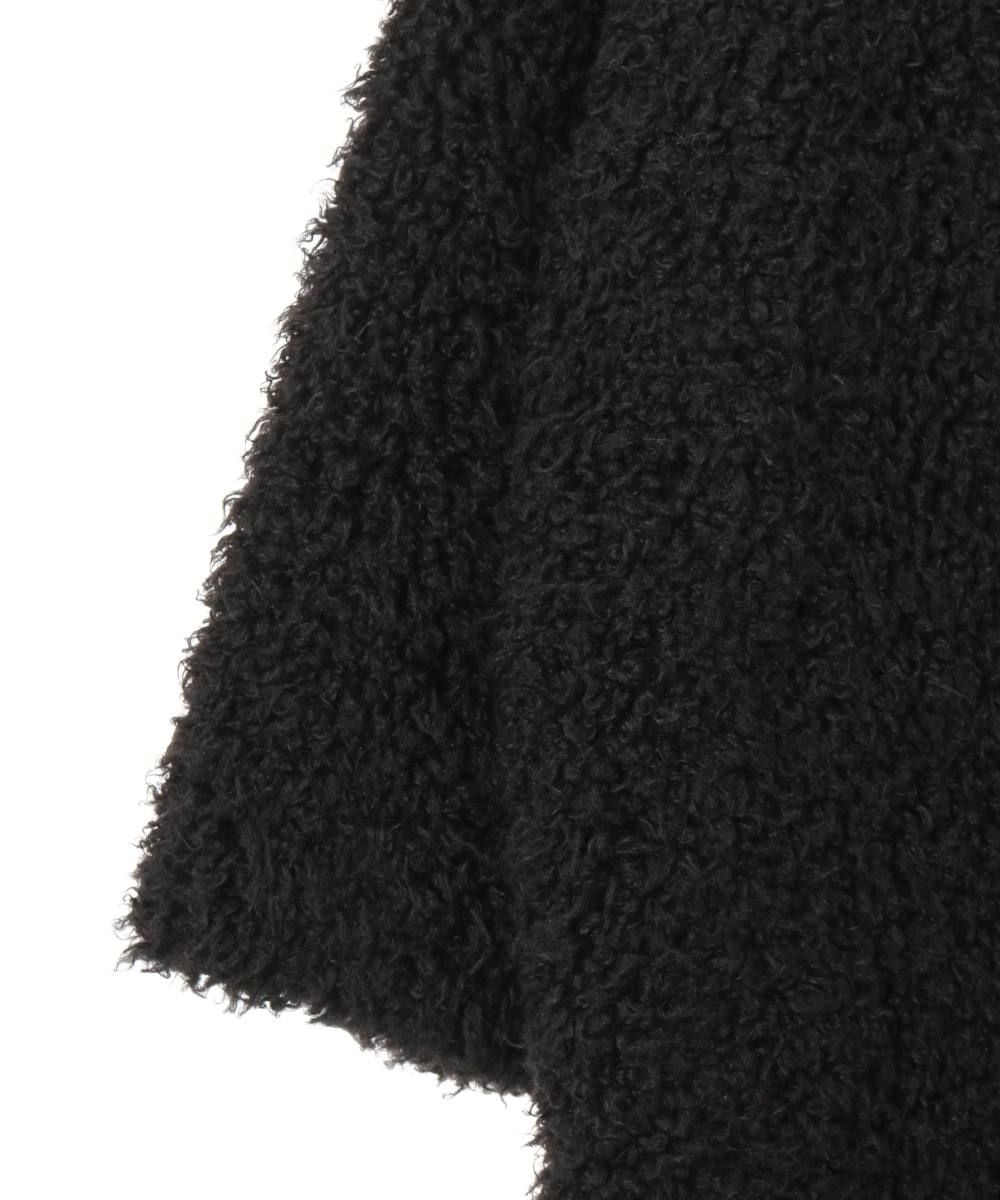 カールファーコート -  CURL LICO FUR COAT - BLACK