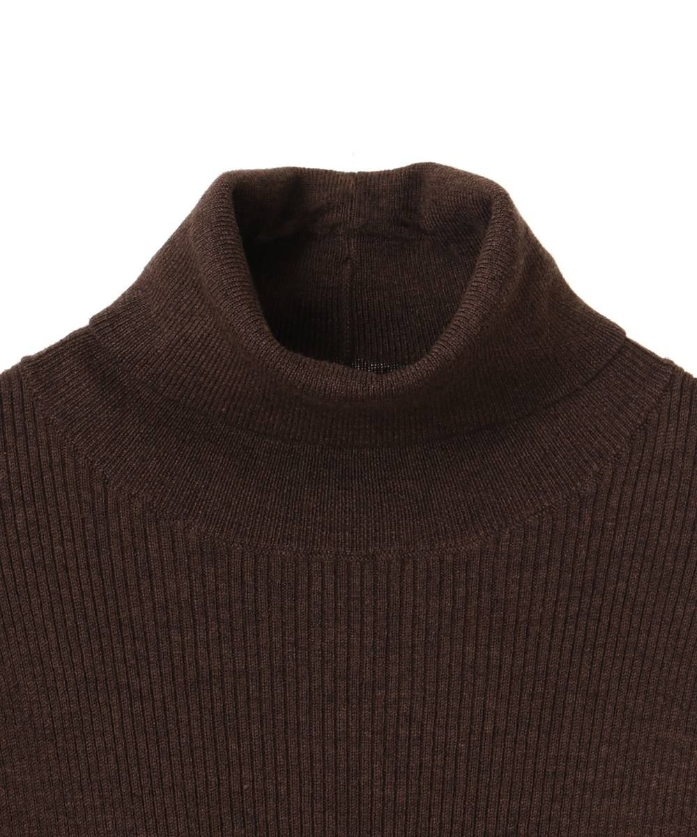 タートルリブニットトップス - TURTLE RIB KNIT TOPS BROWN