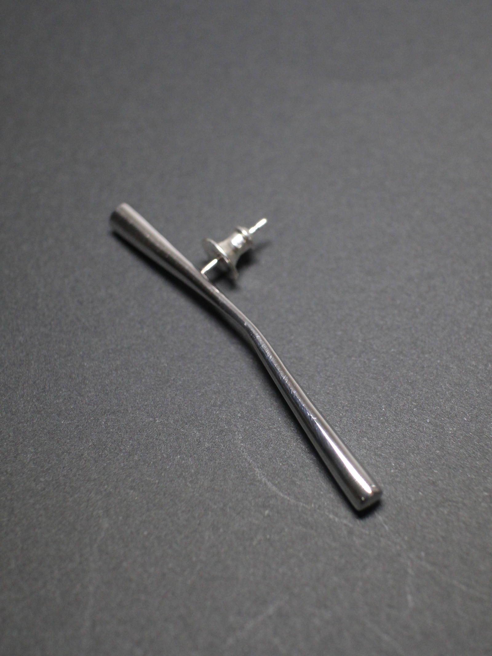 【両耳用】 バトンピアス / サイズL - P107 - SILVER