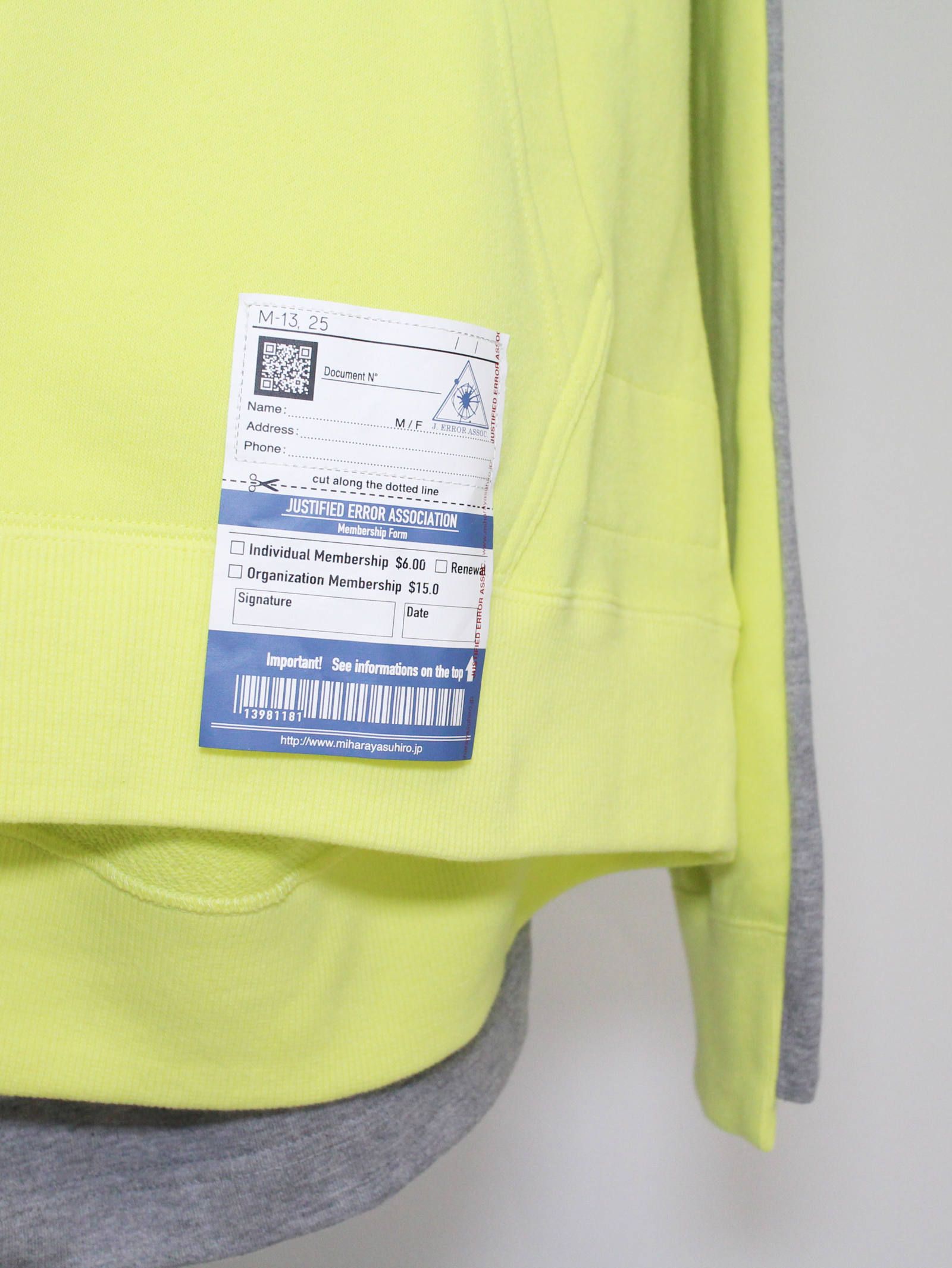 diskunion コラボ ダブルフロントフーディ - double front hoodie - yellow