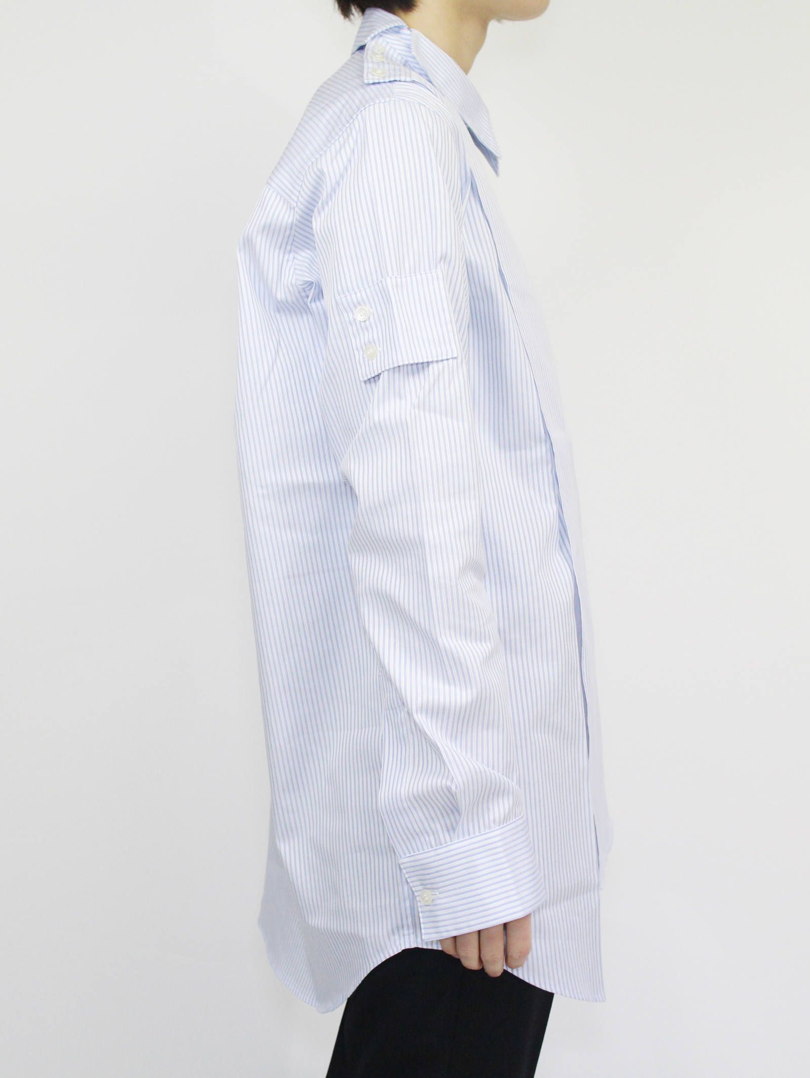 クロスオーバーロングスリーブオフィサー - CROSSOVER LONG SLEEVE OFFICER SHIRTS - BLUE