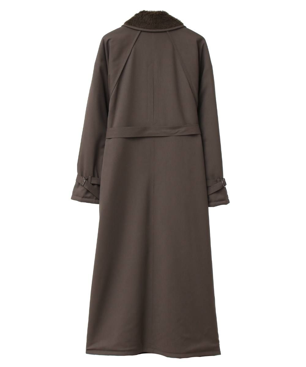 リバーシブルミリタリーロングコート - REVERSIBLE MILITARY LONG COAT - KHIKI