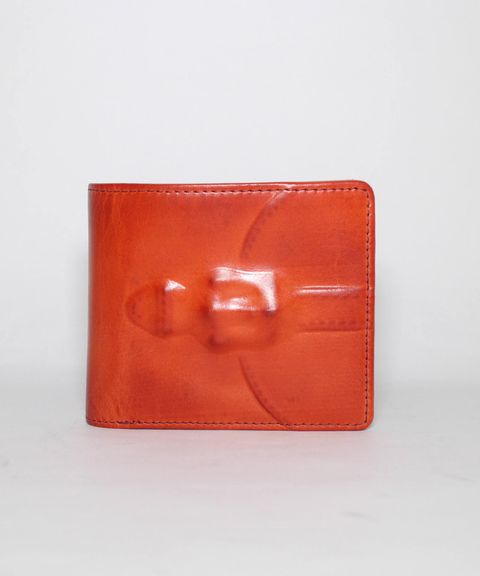 炙り出し二つ折り 財布 - ウオレット - RED
