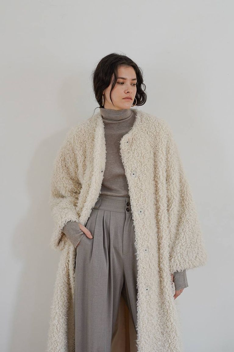 CLANE - カールファーコート - CURL LICO FUR COAT - IVORY | ADDICT 