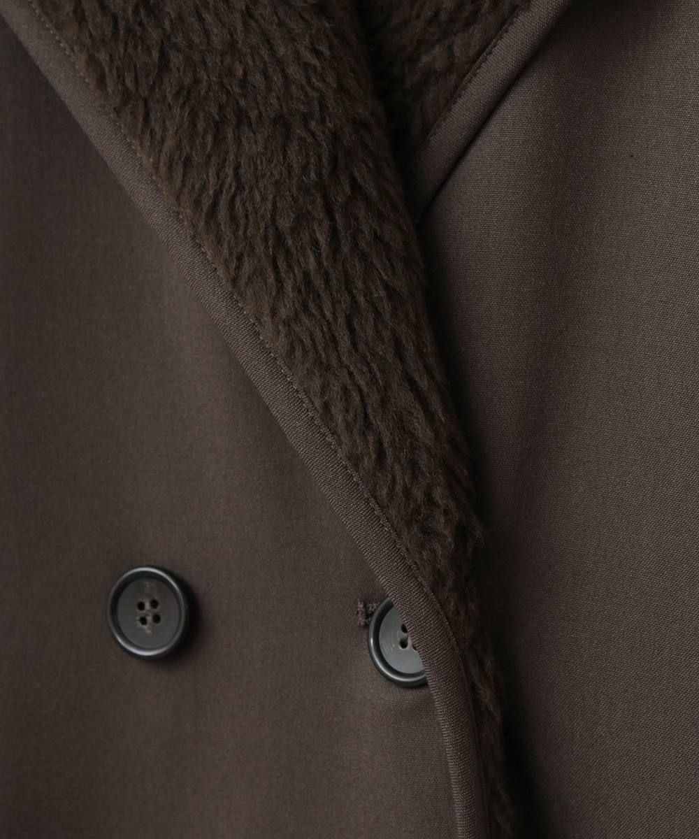リバーシブルミリタリーロングコート - REVERSIBLE MILITARY LONG COAT - KHIKI