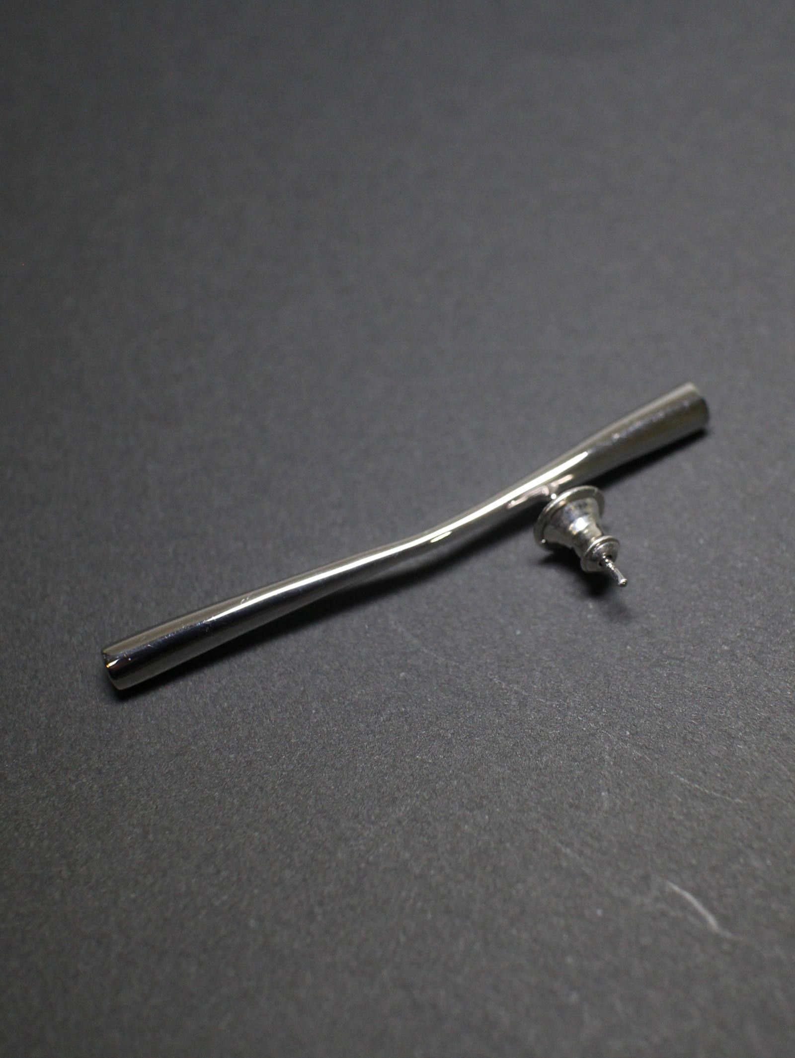 【両耳用】 バトンピアス / サイズL - P107 - SILVER