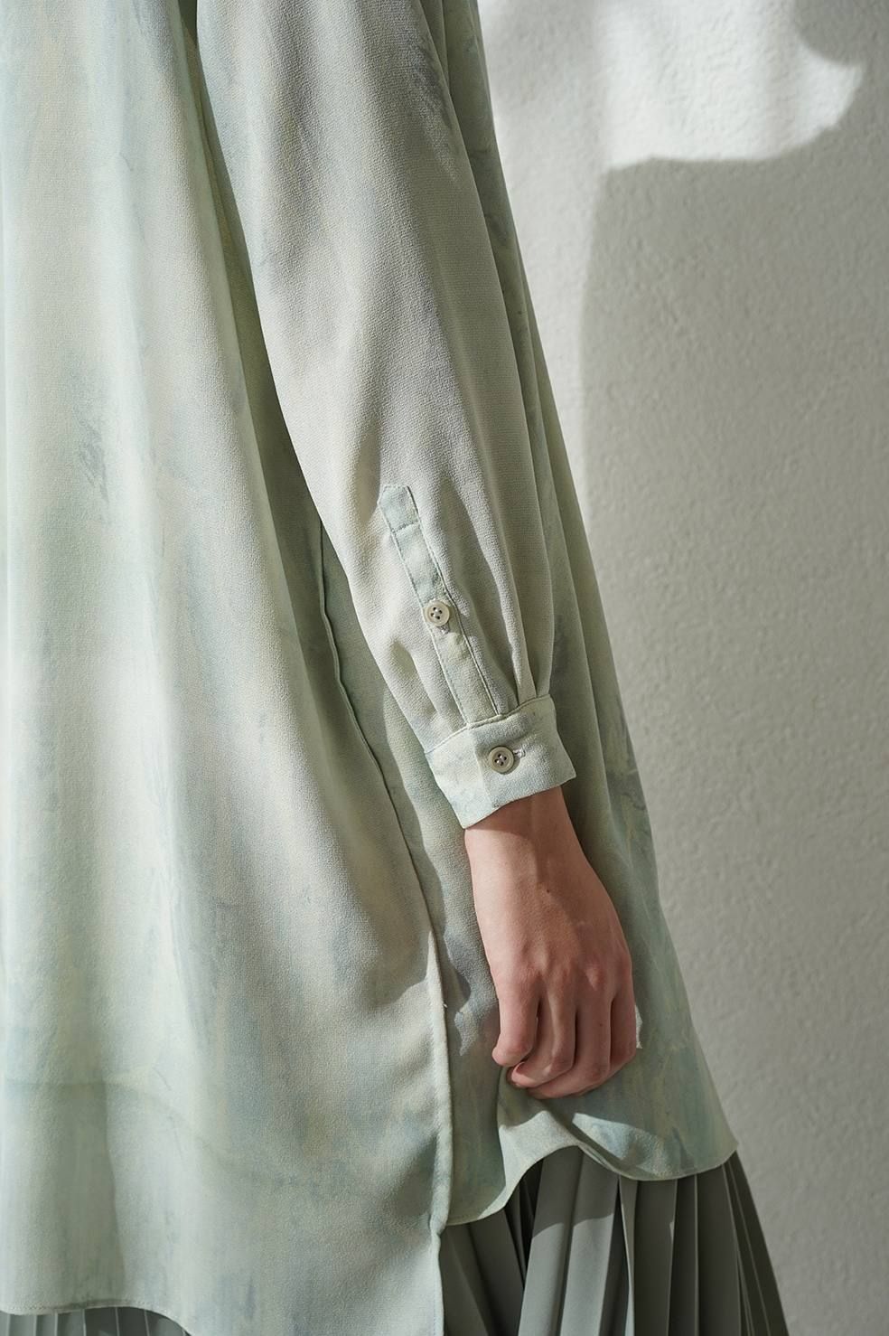 CLANE - プリントロングシャツ - TINT EBRU SHIRT - MINT | ADDICT WEB