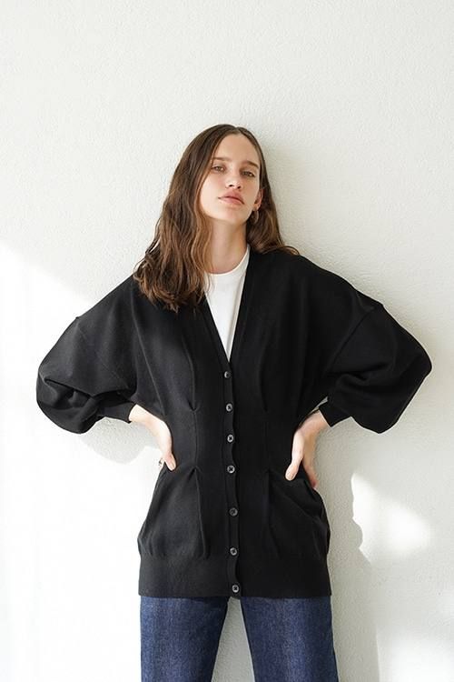 CLANE - ドルマンウエストシェィプカーディガン - WAIST SHAPE DOLMAN CARDIGAN - BLACK | ADDICT  WEB SHOP