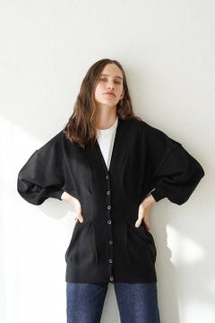 ドルマンウエストシェィプカーディガン - WAIST SHAPE DOLMAN CARDIGAN - BLACK