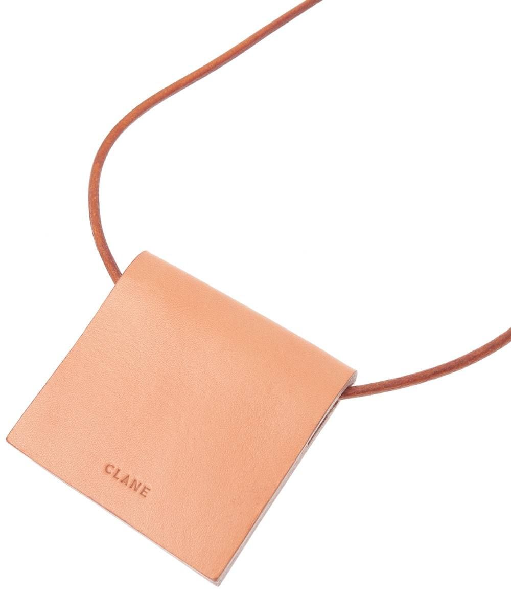 ミラー付きネックレス -  SMALL MIRROR LEATHER NECKLACE