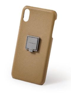 レザーリングアイフォンケース - LEATHER RING I PHONE CASE - SAND BEIGE