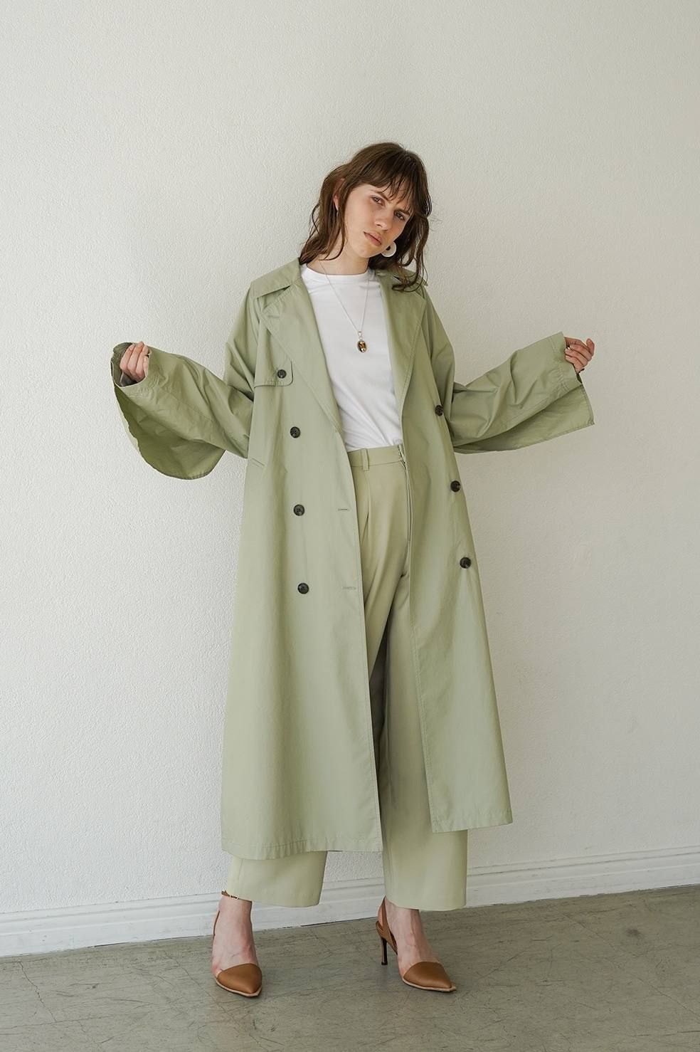 CLANE - トレンチコート - BACK FRILL SLEEVE TRENCH COAT - MINT ...