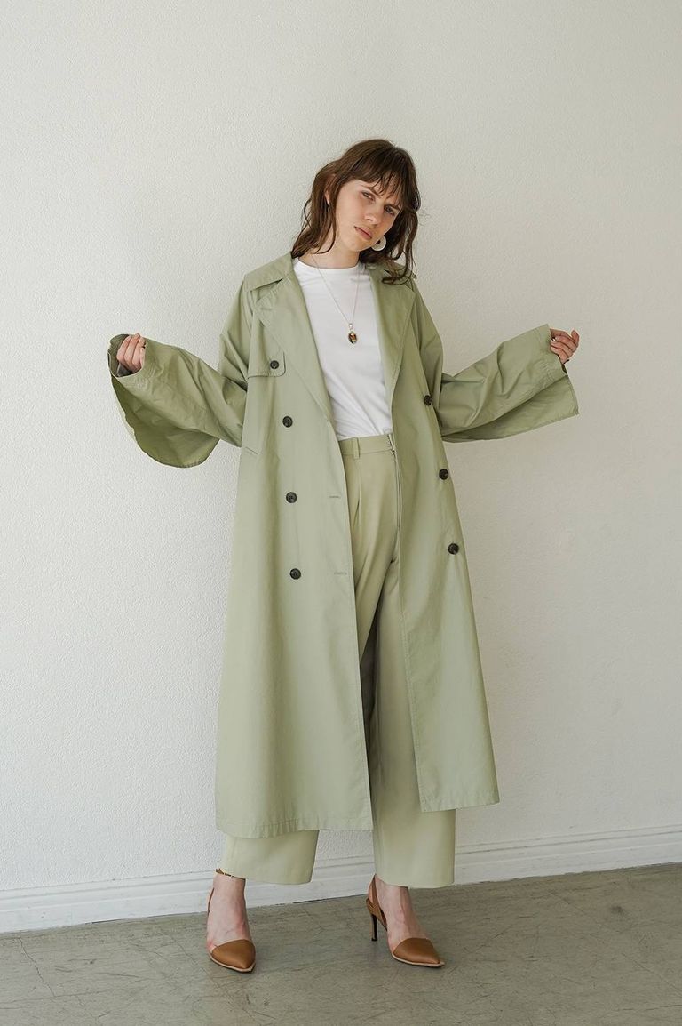 CLANE - トレンチコート - BACK FRILL SLEEVE TRENCH COAT - MINT 