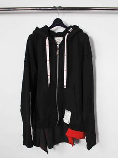 レイヤードダメージパーカー - Layer damaged parka BLACK