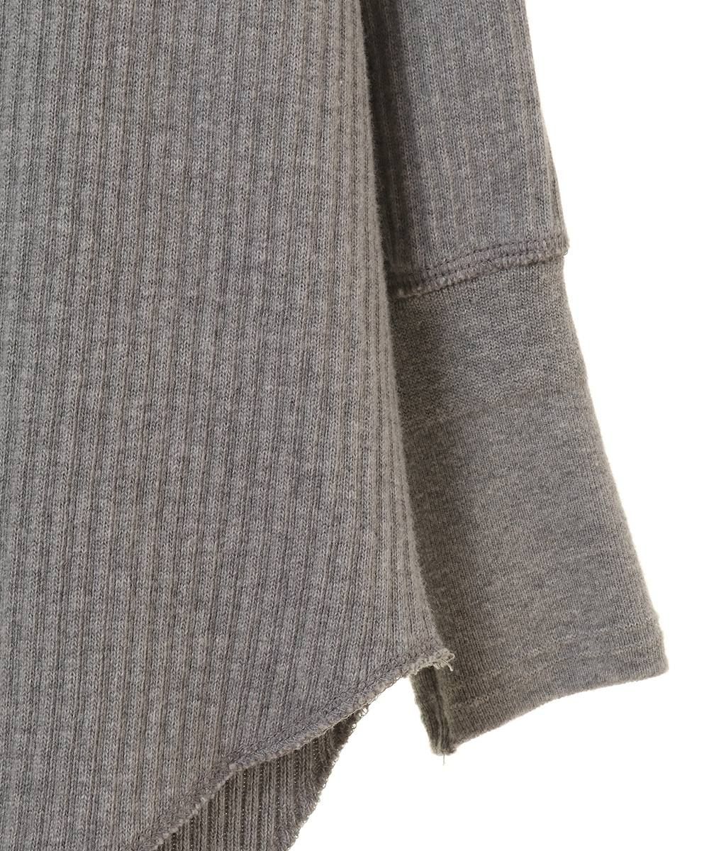ヘビーリブネックトップス -  HEAVY RIB V NECK TOPS - GREY