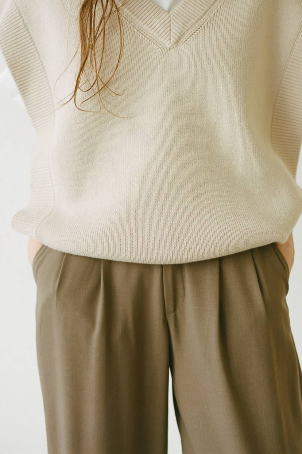 CLANE - ダブルフェイスニットベスト - W FACE KNIT VEST -IVORY ...