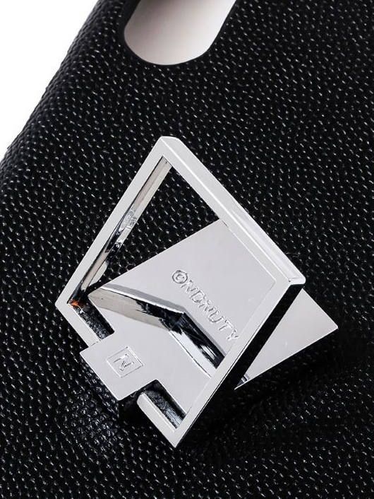 レザーリングアイフォンケース - LEATHER RING I PHONE CASE -BLACK