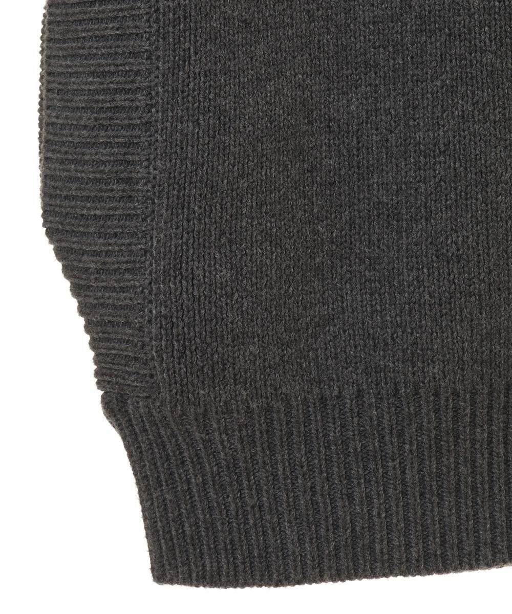 ダブルフェイスニットベスト -  W FACE KNIT VEST -GREY