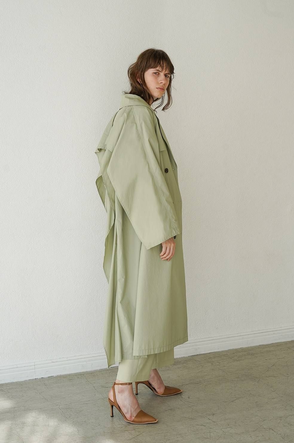 BACK FRILL SLEEVE TRENCH COAT CLANE トレンチ