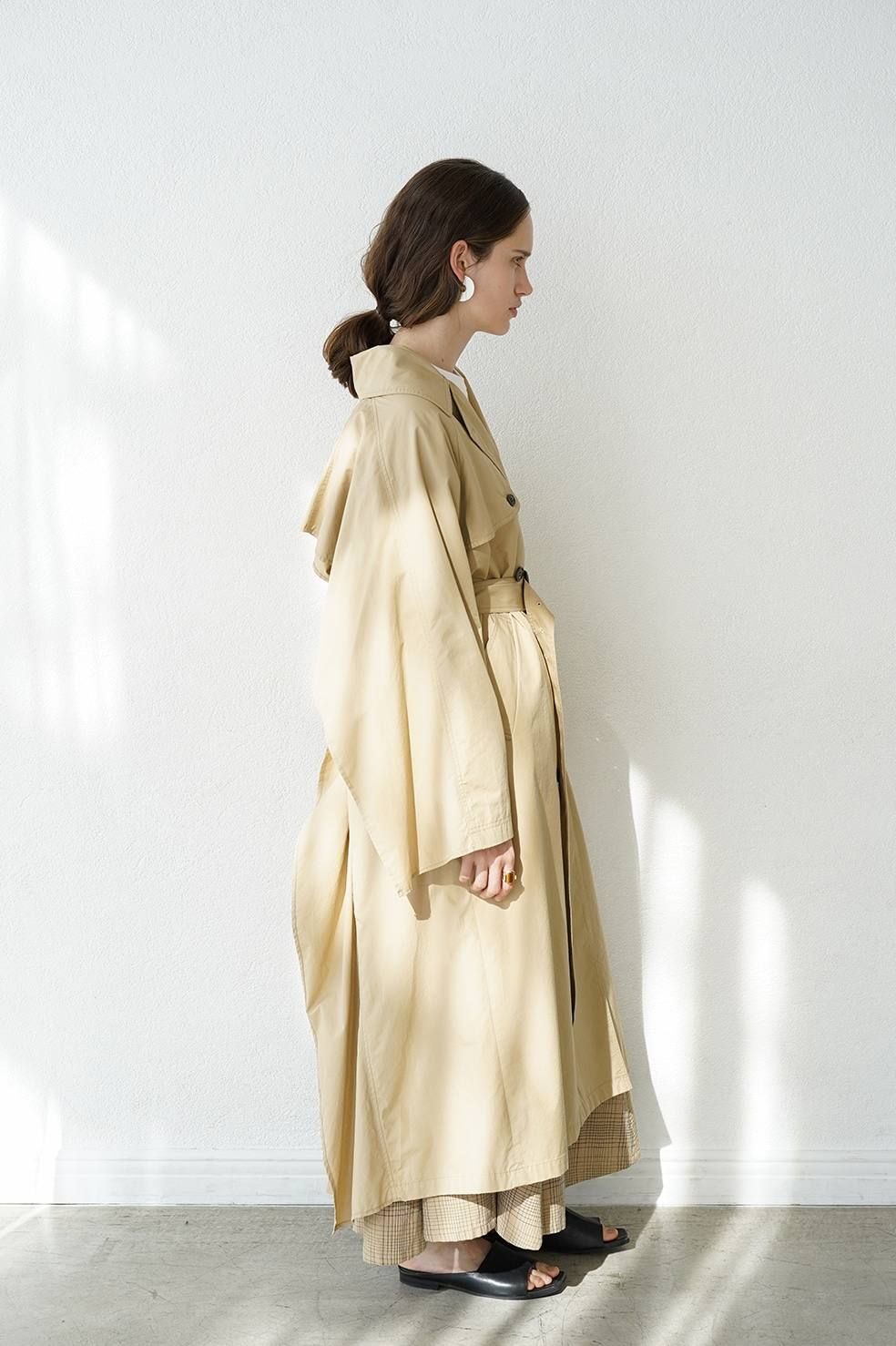 CLANE - トレンチコート - BACK FRILL SLEEVE TRENCH COAT - BEIGE 