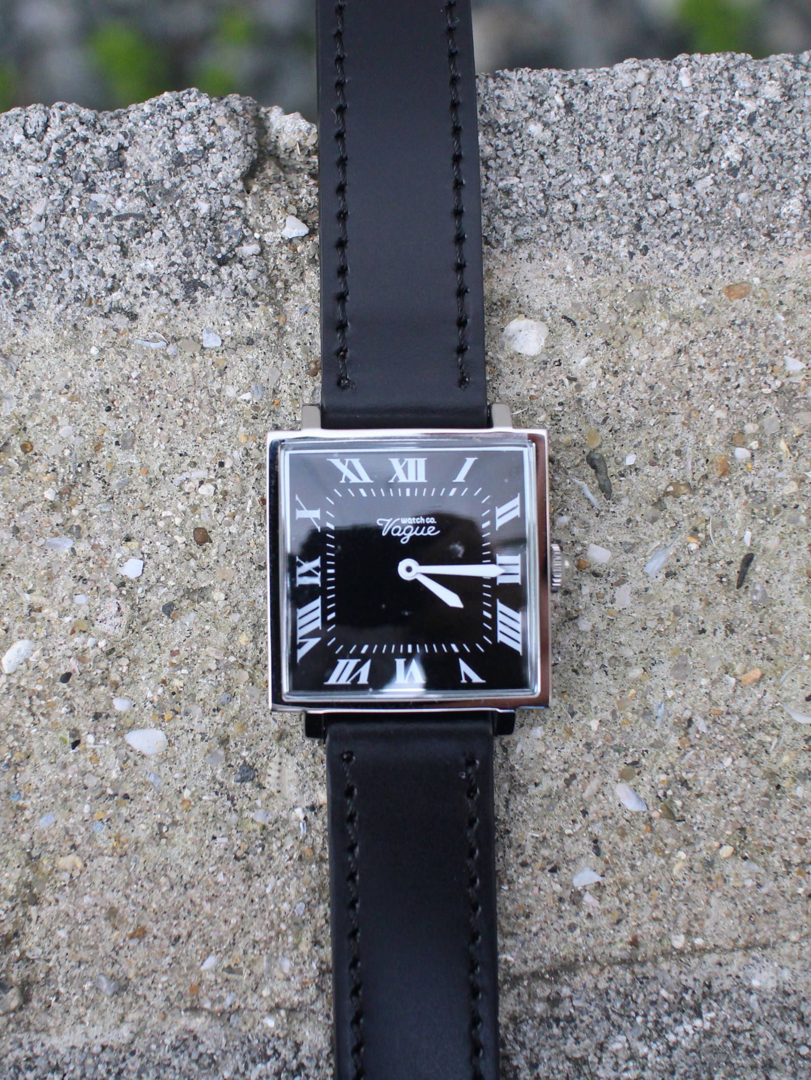Carré ( カレ ) - スクエア型クオーツ腕時計 - BLACK×BLACK - S (ユニセックス)